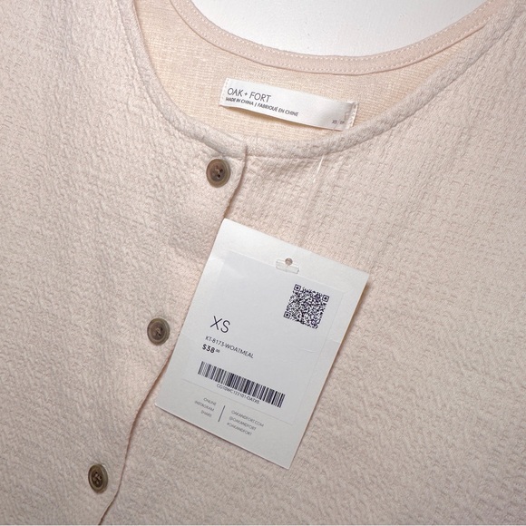 NWT Oak + Fort Cream Button-Down Women's Tank XS - Picture 5 of 13